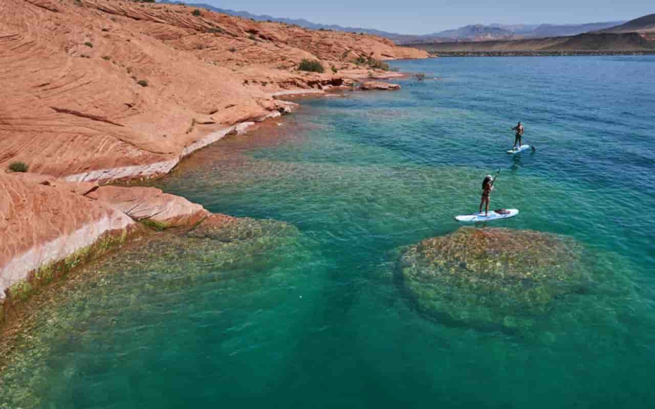 Wide View of the rocks located at the Sand Hollow Lake near St George Utah