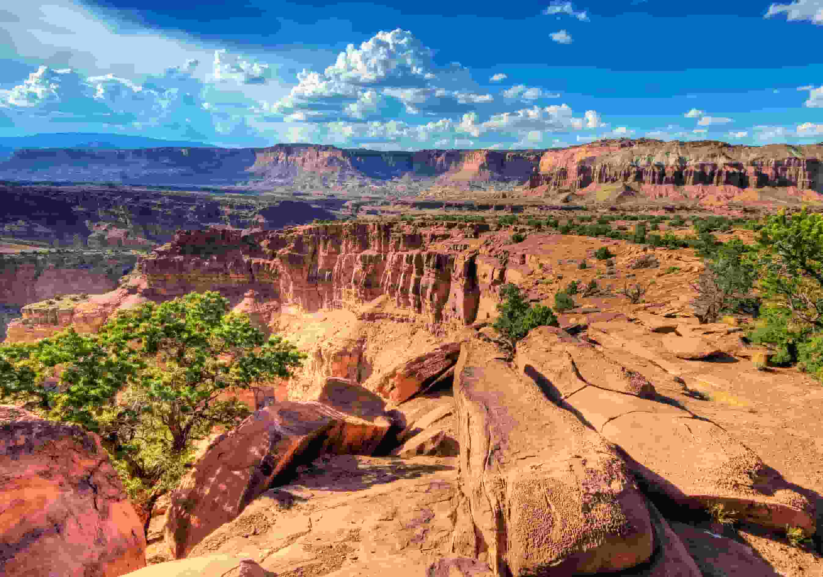 Wide Angle Aerial view Capitol Reef national park near St George Utah