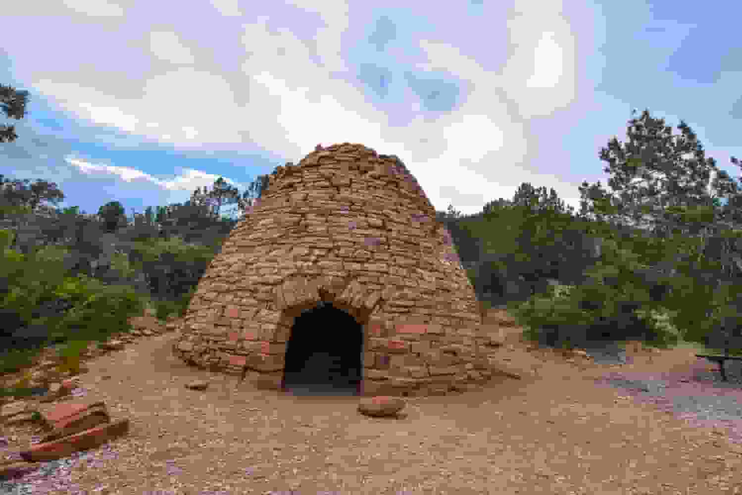 Front View of old stone Kiln near St George Utah