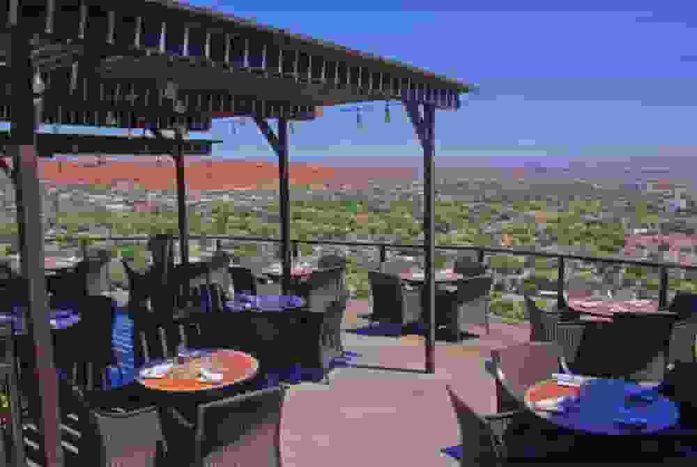 view of the back of Cliffside restaurant with a view of St George Utah