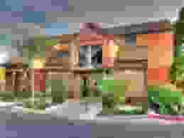 view of the front of George's Corner restaurant in St George Utah