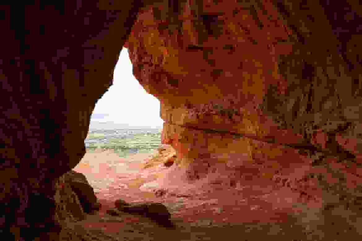 Wide view of the Scout Cave near St George Utah