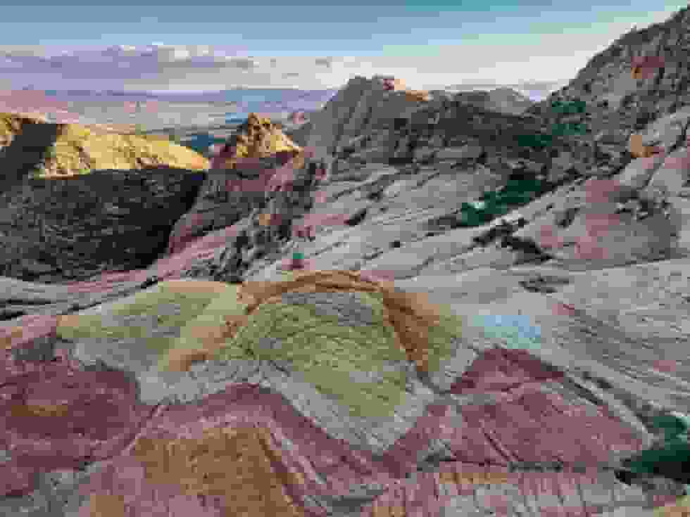 Wide view of Yant Flat (candy Cliffs) near St George Utah