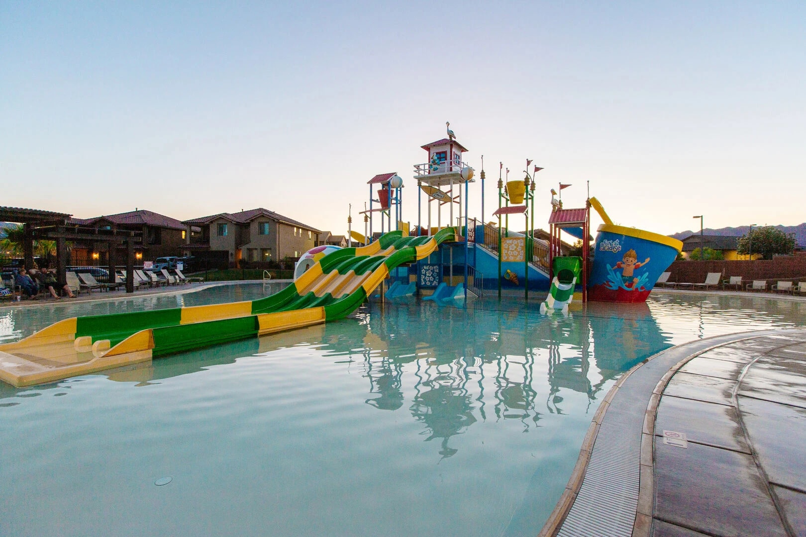 Wide view of the Paradise Village Kids Kove Slide