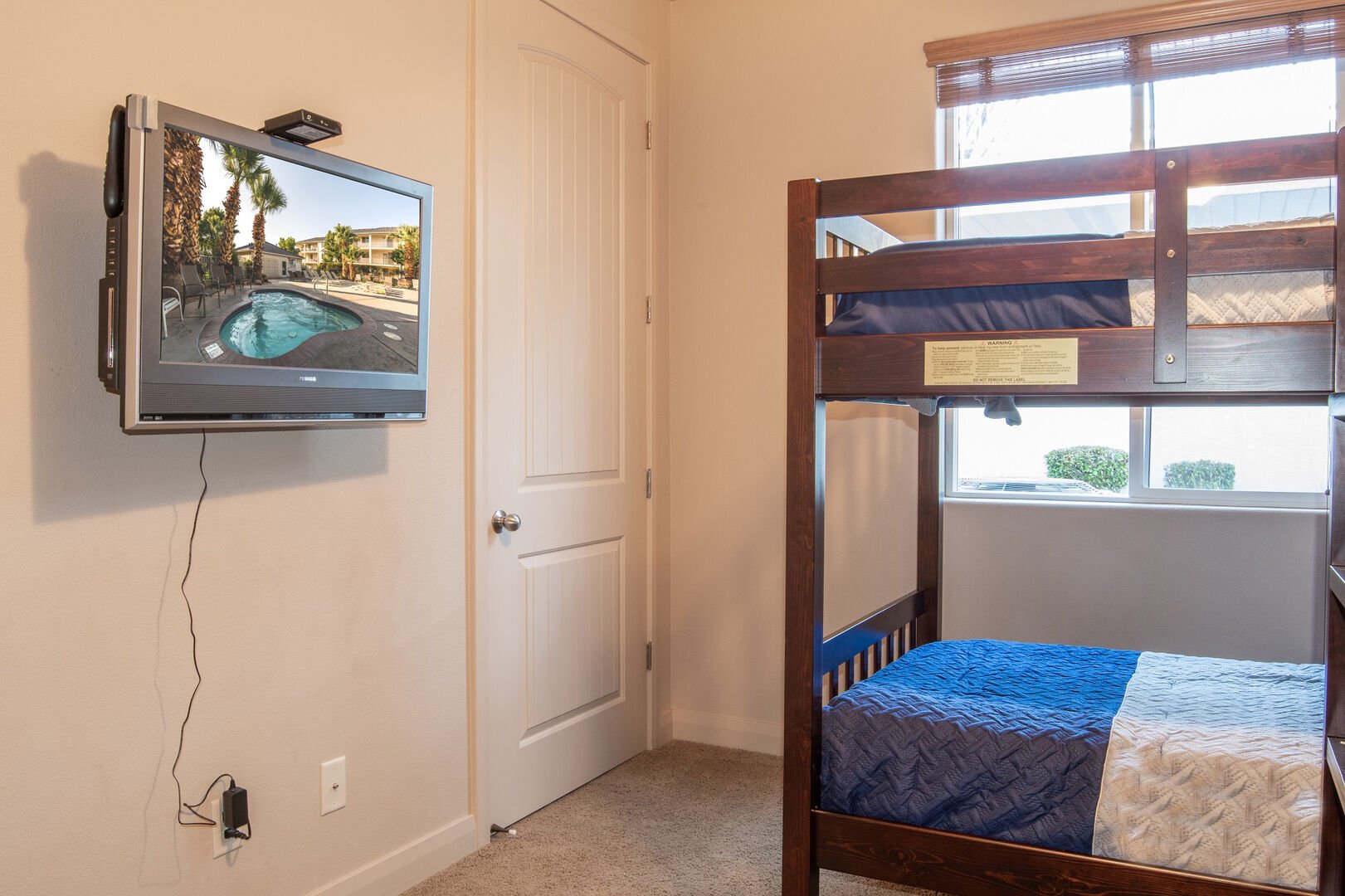 Bedroom 3  sleeps 5 with 2 sets of bunk beds & 1 trundle bed