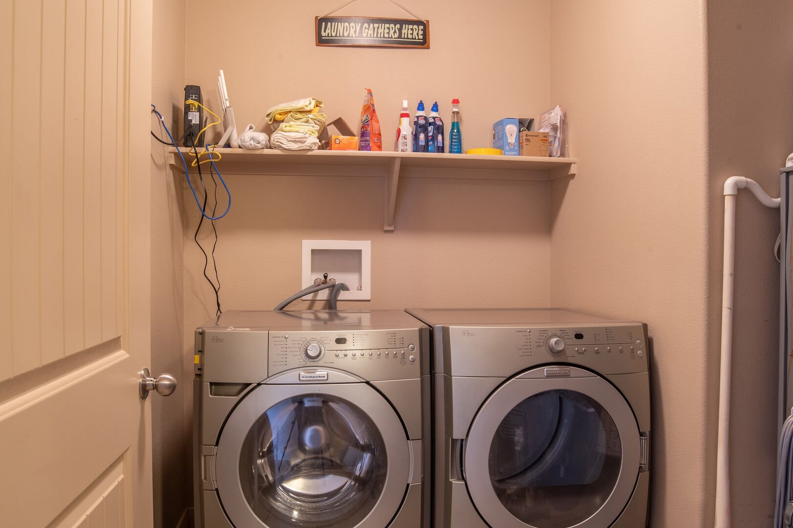 Washer & dryer in the wash room